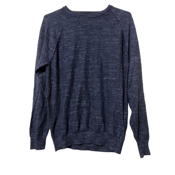 J. Crew long sleeve heather blue sweater 100% Cotton Knit Sweatshirt Crewneck - Picture 1 of 4